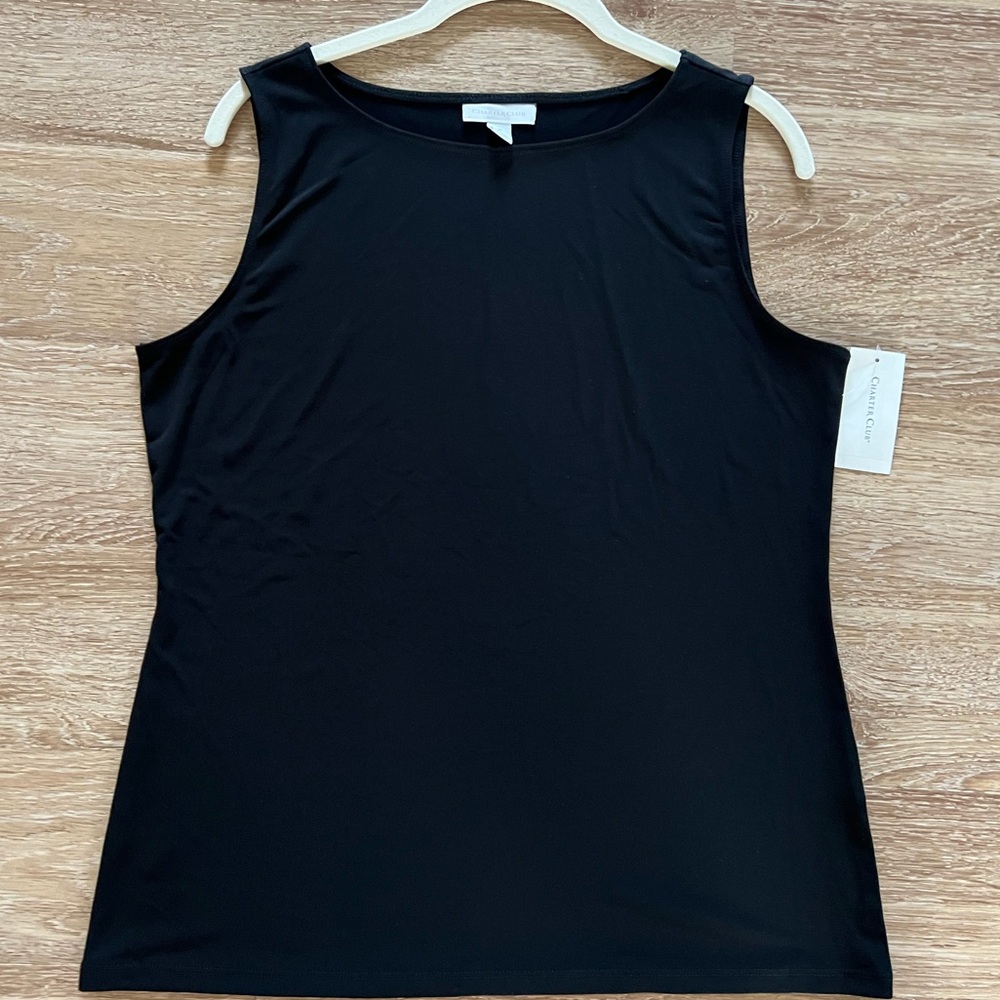 Charter Club- Black Sleeveless Blouse (NWT)